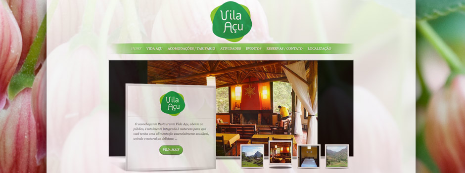 Criação do site da Pousada Vila Açu - Bonfim - Petrópolis - Rio de Janeiro pela Petrosite empresa especializada em criação de sites