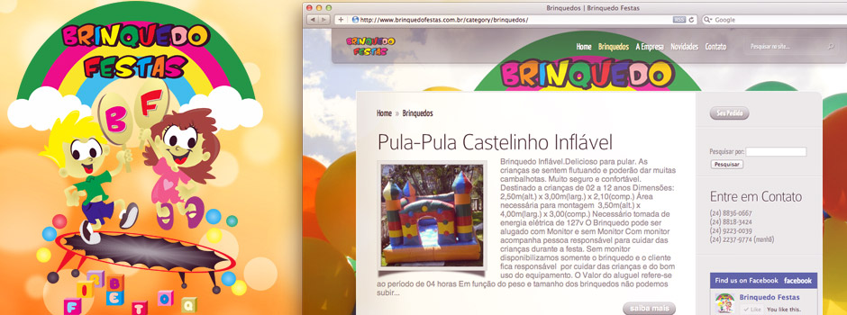 Criação de site para Brinquedo Festas desenvolvido pela PetroSite